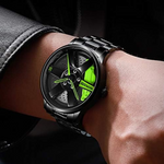 El reloj de pulsera de lujo para hombres con diseño de rueda.