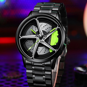 El reloj de pulsera de lujo para hombres con diseño de rueda.