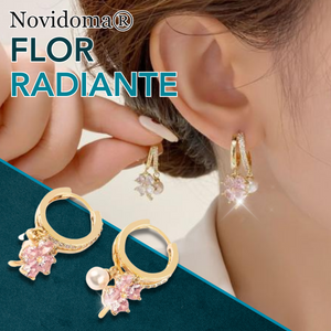 Novidoma® - Arete Flor de germanio chapado en oro